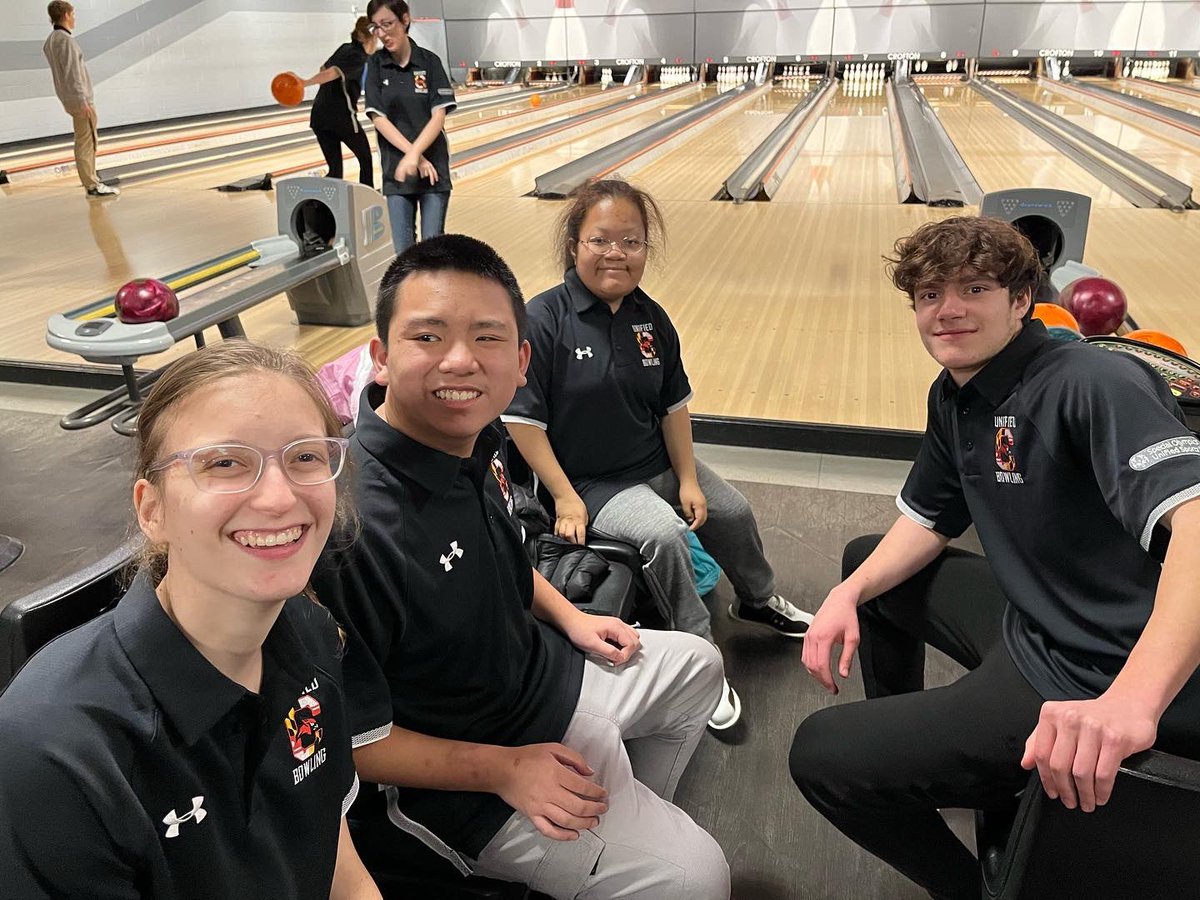 Crofton Unified Bowling first match of the season! What an amazing turnout! #WeAreCrHSUnified #TogetherCardsFly #ExperienceInclusion