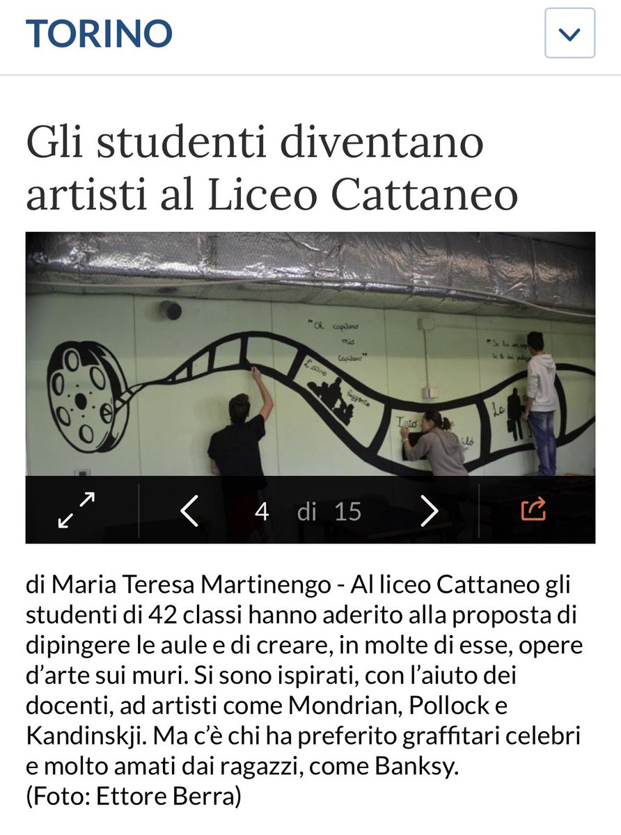 phbeatrice's tweet photo. @matteosalvinimi Nel 2014 al liceo Cattaneo di Torino noi studenti dipingemmo tutte le aule per donare alle pareti bianche e spoglie muovo senso. Non so se siamo stati i migliori di tutto il mondo, ma di sicuro abbiamo lasciato un’eredità per le generazioni a venire. https://t.co/Ce376RQ5RD