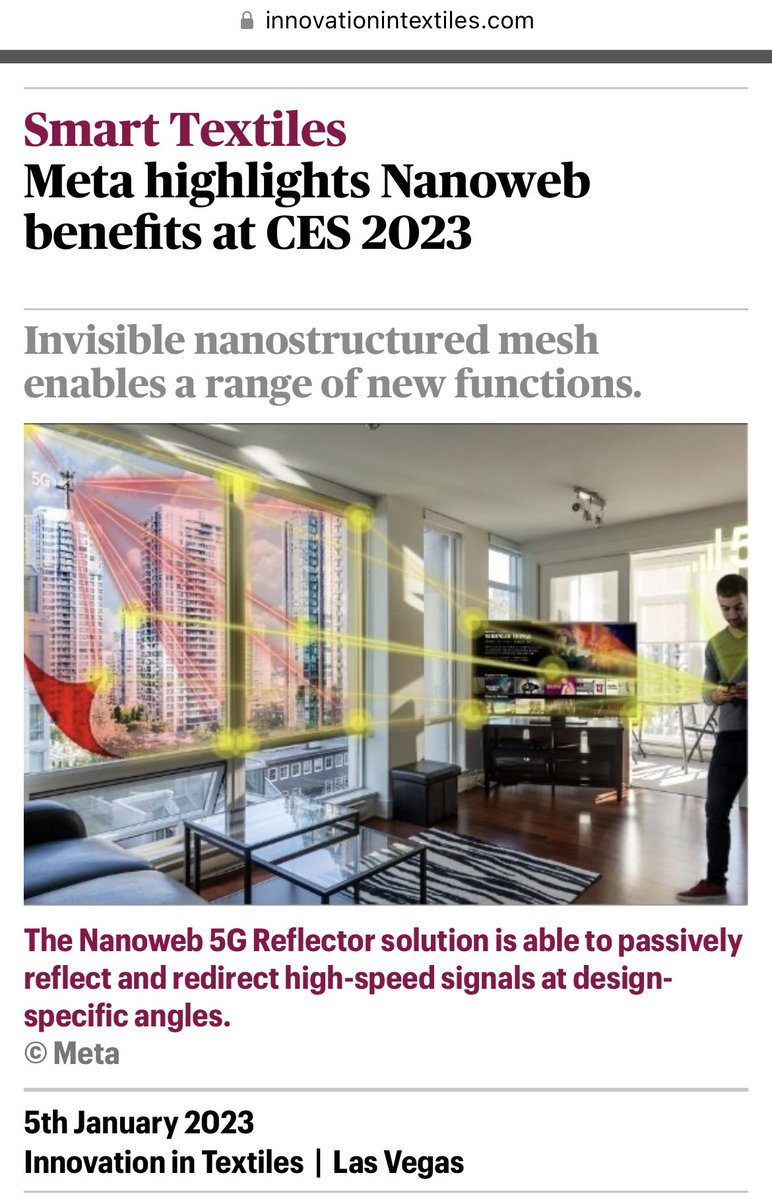 Stock_Cube12's tweet image. $MMAT $MMAX #MMAT
Great write up/read about @Metamaterialtec tech applications and partnerships by @textechno at #CES2023 @CES 
#GoBeyond 🦋 #OriginalMETA®️
👇🏻👇🏻Link to full write up here👇🏻👇🏻
innovationintextiles.com/smart-textiles…