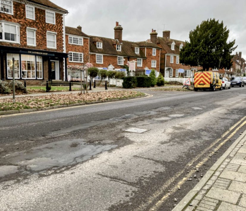 The @TheAA_Patrol reports that even the 'repaired' potholes in <a href="/MyTenterden/">My Tenterden</a> look like they are cheap sticking plaster that will open up after the next storm. #FlagitFunditFillit #PotholePeril