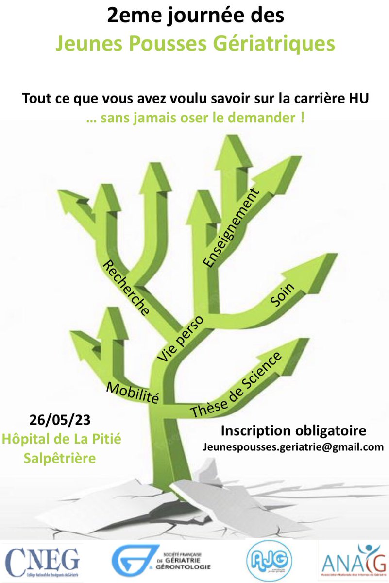 🌱 Journée des Jeunes Pousses 🌱

Destinée à tous les internes de gériatrie, cette journée a pour but de vous présenter la carrière universitaire: objectifs, modalités, prégugés… le moment de poser toutes les questions sur un parcours qui fait souvent peur!