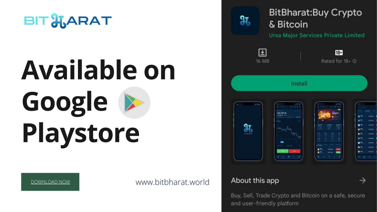 <a href="/BitBharat/">BitBharat</a> is now available on #Google #PlayStore 🚀

Register &amp; Join #BitBharat on their journey of #BUIDLing! Download #BitBharat now : play.google.com/store/apps/det… 👈

iOS will be live soon. Please be patient 🔥

$XINDIA #Bitcoin #Crypto