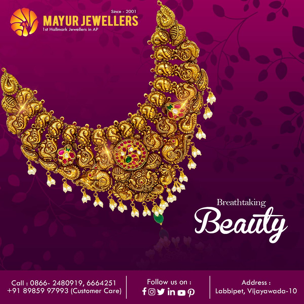 Shop Now the latest breath taking beautiful collection at Mayur Jewellers, Vijayawada.

#mayurjewellers #mayurjewellersvijayawada #goldjewellery #templejewellery #latestjewellerydesigns #goldjewelery #gold #mayur #hallmarkjewellery #hallmarkgoldjewelery