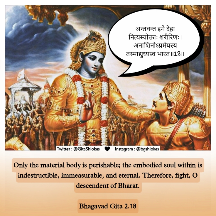 GitaShlokas's tweet photo. Bhagavad Gita 2.18 ❤️ https://t.co/8AefAo3Mg7