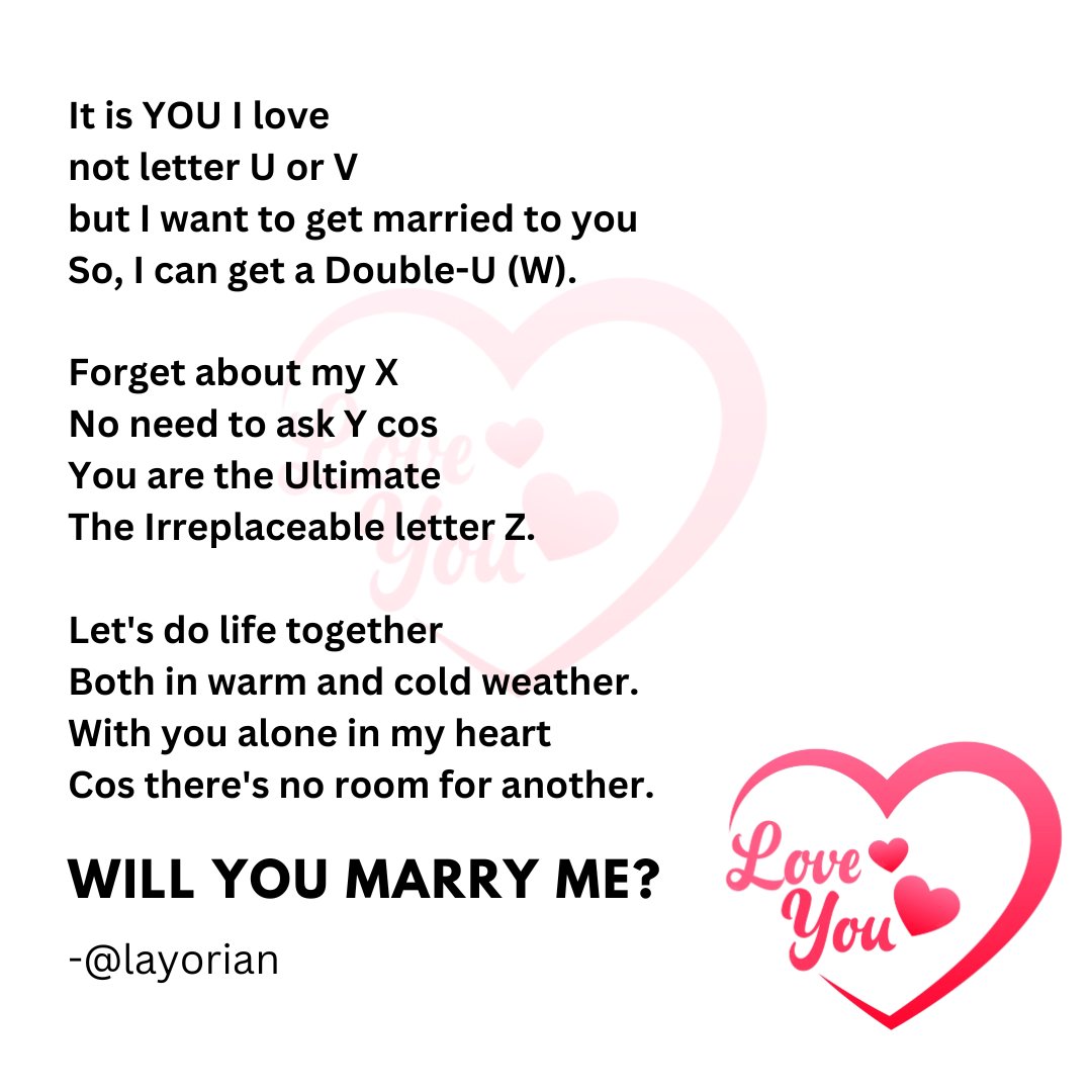LAYORIAN1's tweet photo. Proposal

#layorian #proposal https://t.co/OoObiai7GK