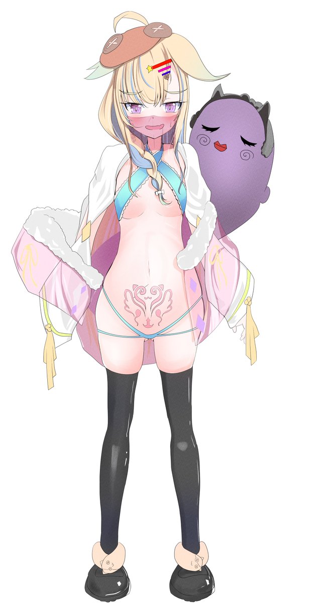 #従井ノラ新衣装予想
ファンタジーな踊り子予想です。
全年齢版としてスク水も着てもらいました。

お尻が大きいと有名なので盛っております。 