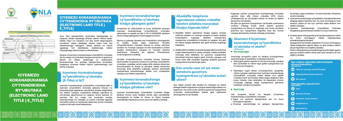 Ibi bisobanuro byabafasha kumva neza icyo icyemezo koranabuhanga cy'iyandikisha ry'ubutaka (electronic certificate of land registration | E-Title) ari cyo n'akamaro kacyo