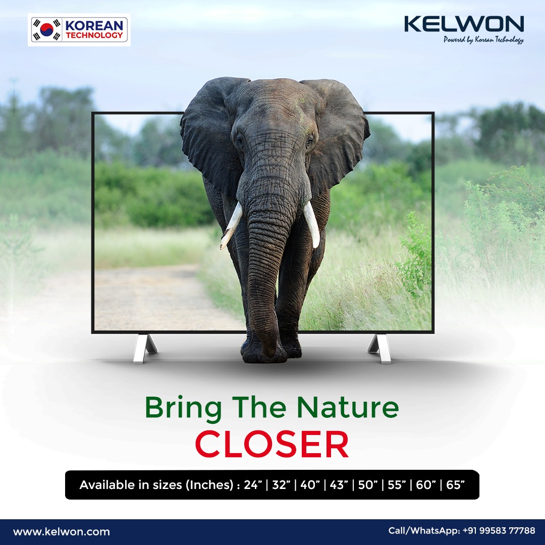 KelwonIndia's tweet image. #KELWON, powered by #KoreanTechnology, presents #LEDTVs, with realistic peaks of brightness, accurate and incredible shadow details.
Experience the beauty of nature by sitting at your home.
Visit us: kelwon.com
Call: 9958377788
#KelwonLEDTV #SmartLED 
#UltraThin #LED