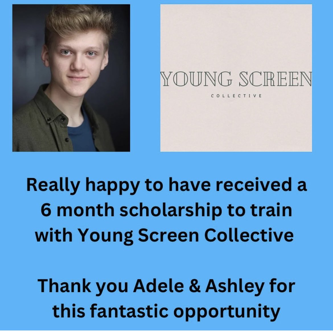 yactorsagency's tweet image. Congratulations to Young Actor, TOMMY! @youngscreencollective 

#youngactor #teenactor #screenactor #scholarship #youngscreencollective