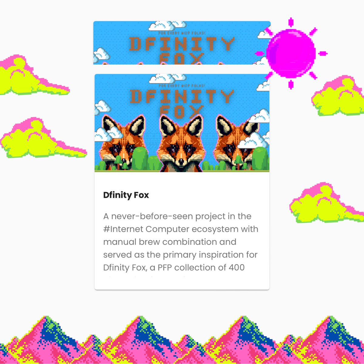 retrograde70s's tweet photo. Let’s get started!

A never-SEEN-before project in the #ICP ecosystem with manual brew combination and served as the primary inspiration for Dfinity Fox.

https://t.co/BLIG3IrWlk
Price : 0.12 $ICP
Available : 355 Fox🦊

On @EntrepotApp x #InternetComputer by @dfinity blockchain! https://t.co/iLLGM7MptQ