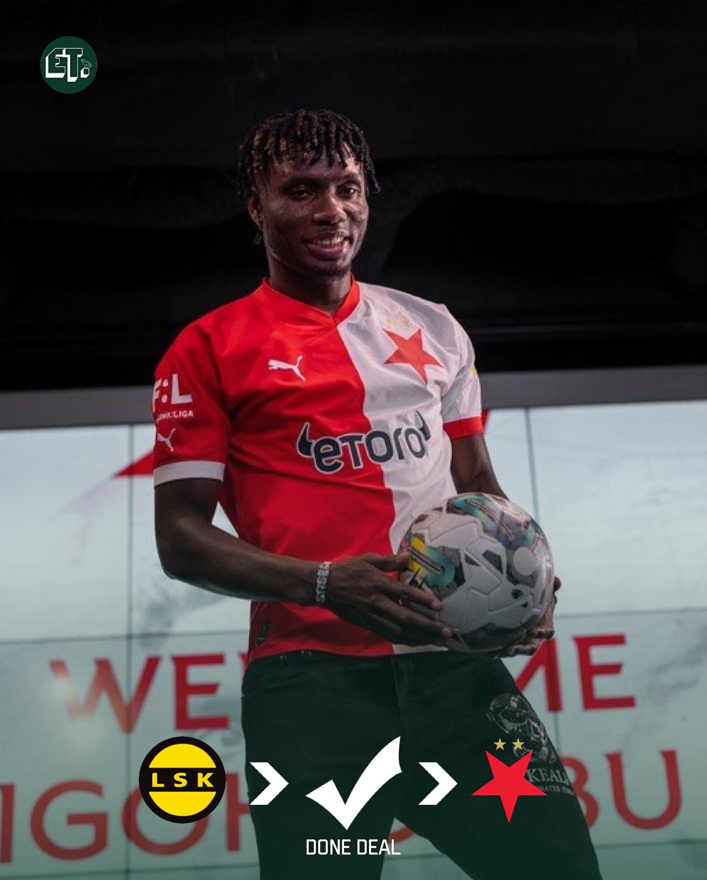 OFFICIAL: Slavia Praha have completed the signing of Nigerian