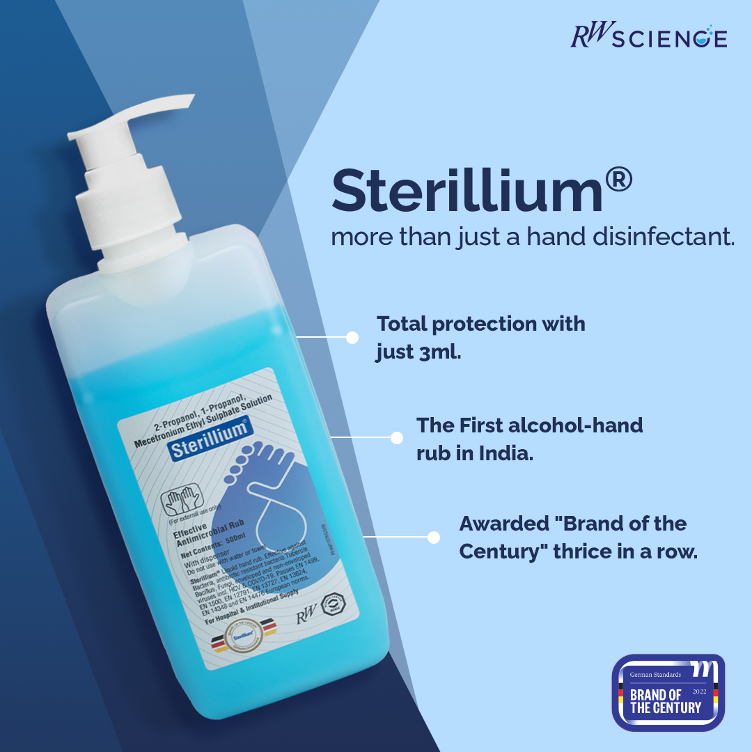 Sterillium® is more than just a hand disinfectant; it is a legacy that has been protecting people for decades and will continue to do so! 

#Legacy #BrandOfTheCentury #Sterillium #HandRub #India #hygiene #Preventation #ScienceOfInfectionControl #TrustInScience #RWScience.