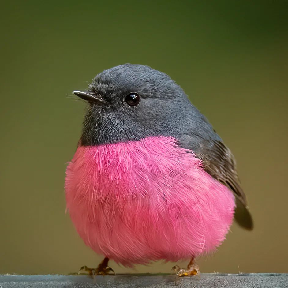 PazyBirds's tweet photo. Pink Robin 🖤💗 https://t.co/47Wh8kuab0
