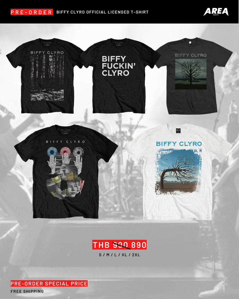area23shop's tweet photo. เปิดพรีออเดอร์เสื้อจากคณะดนตรีอัลเทอร์เนทีฟ, พร็อกเกรสซีฟร็อคจากสก๊อตแลนด์ #BiffyClyro ราคาพิเศษ ตัวละ ฿890 (หน้าร้าน ฿990) สนใจตัวไหนทักมาสอบถามได้เลยครับ
*สินค้าราคาพิเศษ สั่งได้จนกว่าของล็อตแรกจะถึงร้าน
#Area23Shop #OfficialMerch #PreOrderMerch https://t.co/rhZOyhBWfK