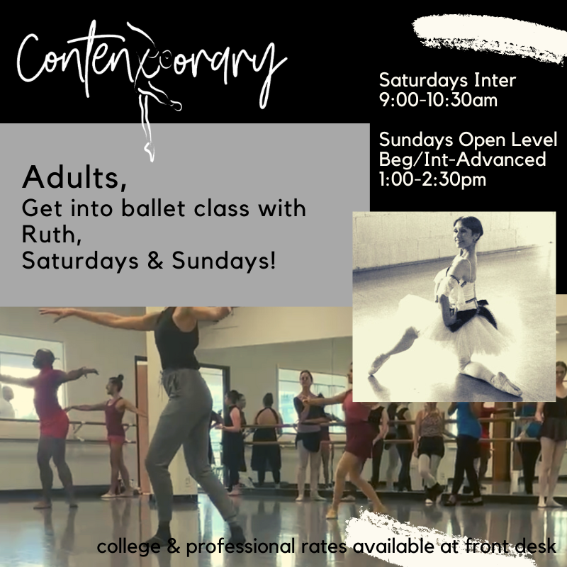 CBalletDallas's tweet image. We are Swooning on Saturdays due to our Amazing Lineup of "Contemporary" Instructors---Ruth, Deborah, &amp;amp; Eileen, Oh my!! Don't miss Saturday classes at Contemporary! Pro &amp;amp; College Rates! #adultballet #balleteveryday  #danceteacher #dallasartists #dallasdancers #dallasdanceclass