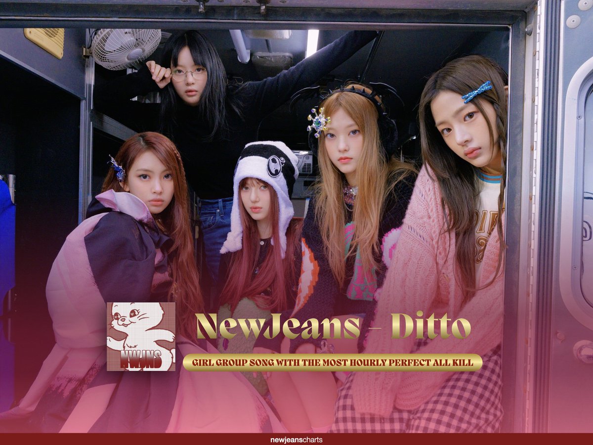 Girl group NewJean's 'Ditto' tops Melon Chart, Bugs and Genie