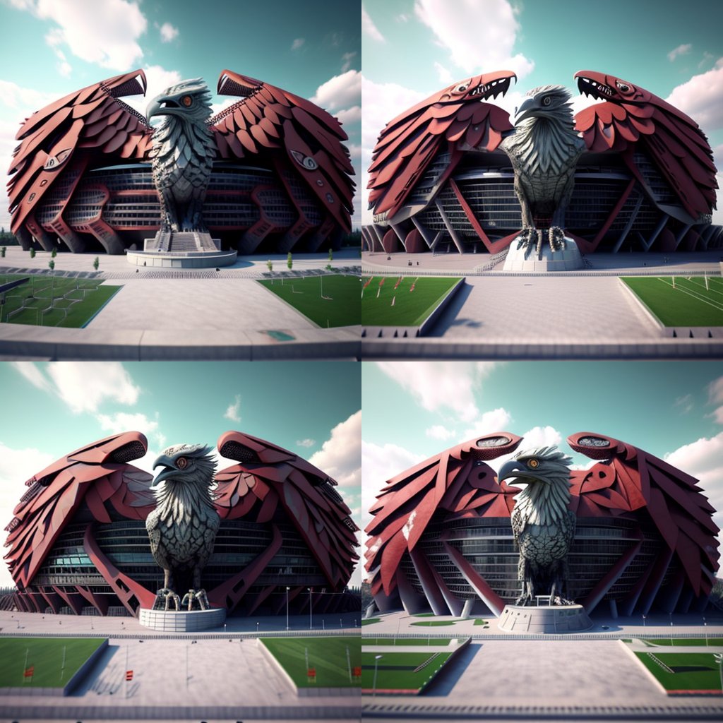 Yapay Zeka akımına bende katıldım.
Programa Rizespor'un sembolü olan Atmacayı kullandırarak, Stadyum çizdirdim. Görseller müthiş.
Önerileriniz var ise yorum atarak istekte bulunabilirsiniz.