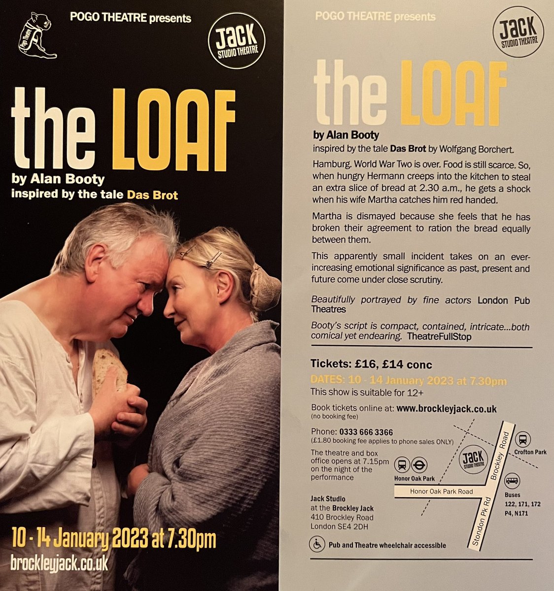 alanbooty's tweet image. Tomorrow (8th January) is our get-in day at the lovely Jack Studio Theatre. @BrocJackTheatre Please get your tickets now. xxx