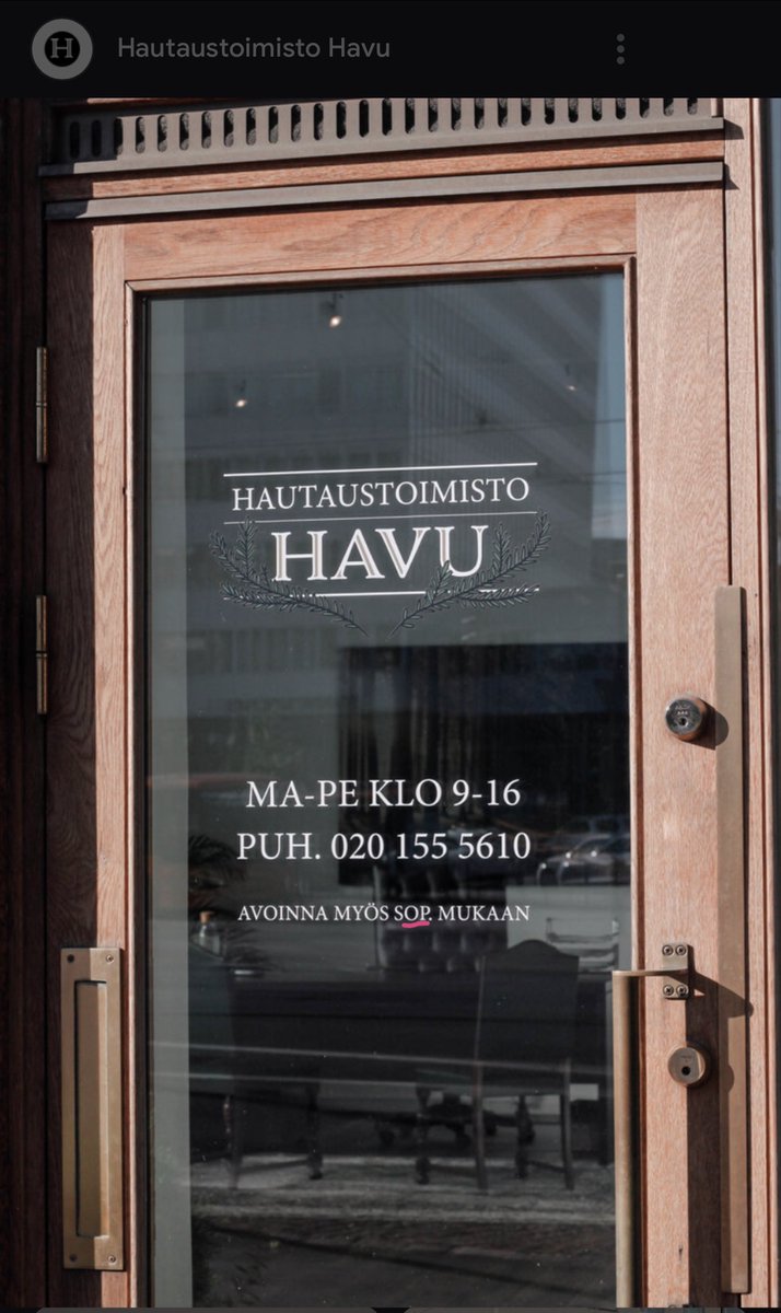 ok so this is gonna sound weird but there is this funeral home in Helsinki called “havu”

i kind of want to base a design off of their like…. logo???? for my oc havu

i mean, LOOK AT THIS https://t.co/BNgqyvndaG