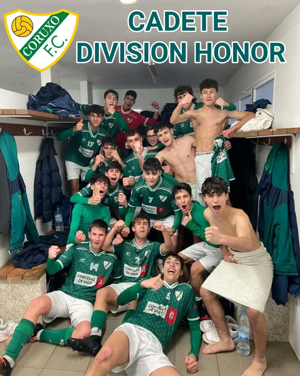 Cadete División Honor 
Partidazo del equipo de <a href="/Basiliocostas/">Basilio</a> y <a href="/OscarMatilla97/">Óscar Matilla</a> 
👇
<a href="/EDValMinor/">ED Val Miñor Nigrán</a> 0️⃣
<a href="/CoruxoFCoficial/">Coruxo FC ⚒️</a> 2️⃣
Goles de Diego y Javi