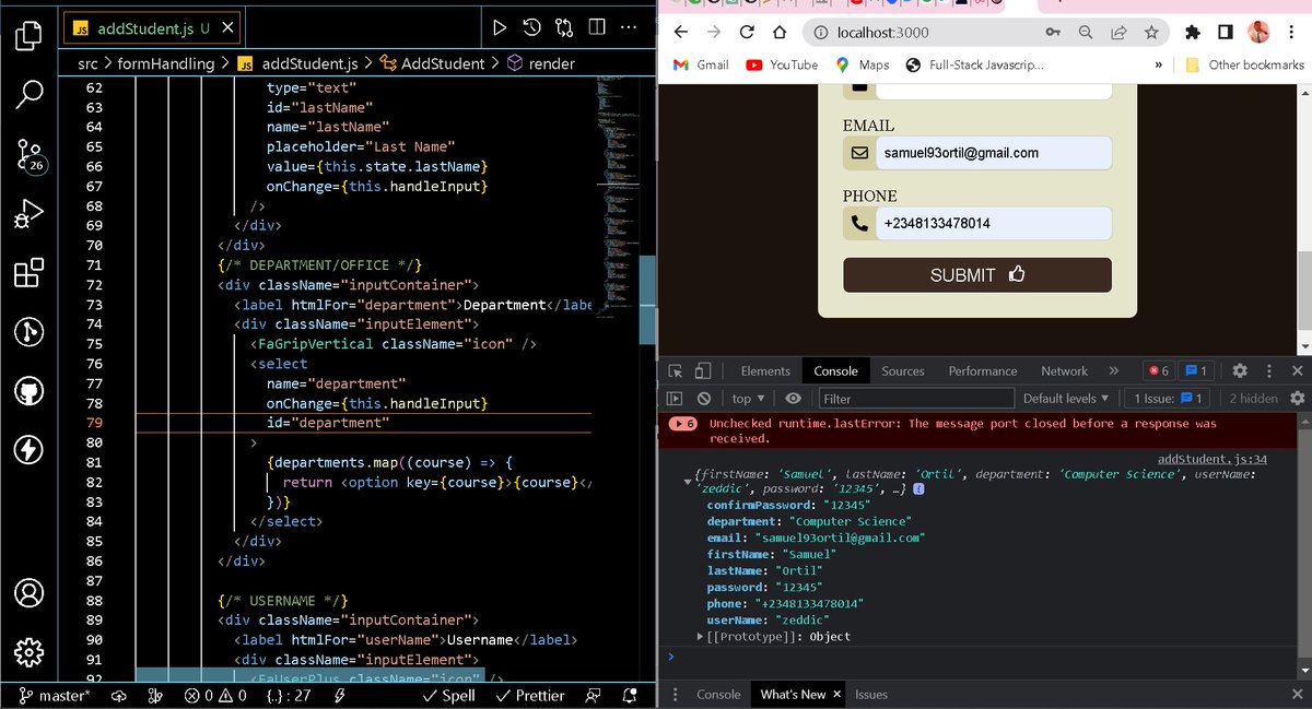 Zeddic_SMO's tweet image. Handling Form Data With Reactjs Class Components – Using Event-handler, State
{ by Samuel M. ortil } from @hashnode
#programmingblogs #reactjs zeddic.hashnode.dev/handling-form-…