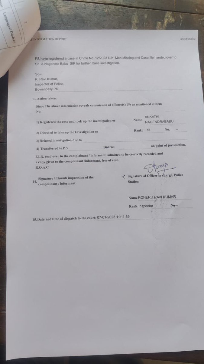semwalsanjay423's tweet photo. Dear CM Telangana Mr K C Rao Sir @TelanganaCMO 
Seek your help to locate my uncle Mr KP Uniyal, an Alzheimer's patient, 77 years age-missing from Bowenpally, Secunderabad since 11 AM yesterday. Encouragement at your end to law enforcement agencies would surely help. FIR attached. https://t.co/8G3fUVXBnz