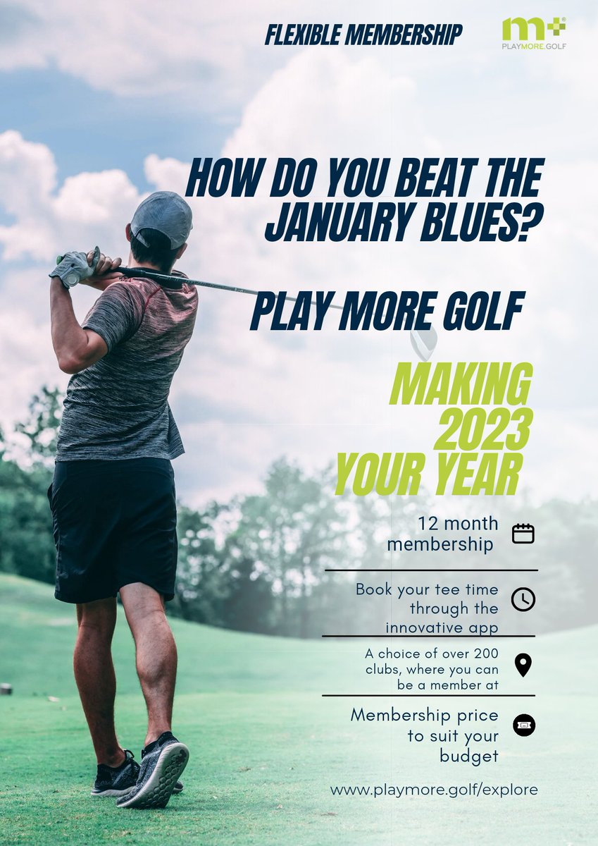 Beat those January blues, by Playing More Golf with our Flexible Membership 😍🏌️‍♂️ playmore.golf/explore/Club/M…