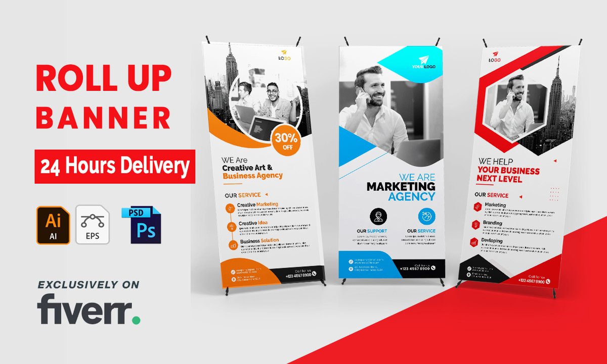 Check out my Gig on Fiverr: do roll banner, retractable banner, signage design in 24 hours 
fiverr.com/share/dW2KrG 

#rollupbanner #Caturday #signage #graphiccontent #rollupbanner #banner #xbanner #digitalprinting #rollup #kartunama #printing #sticker #brosur #advertising