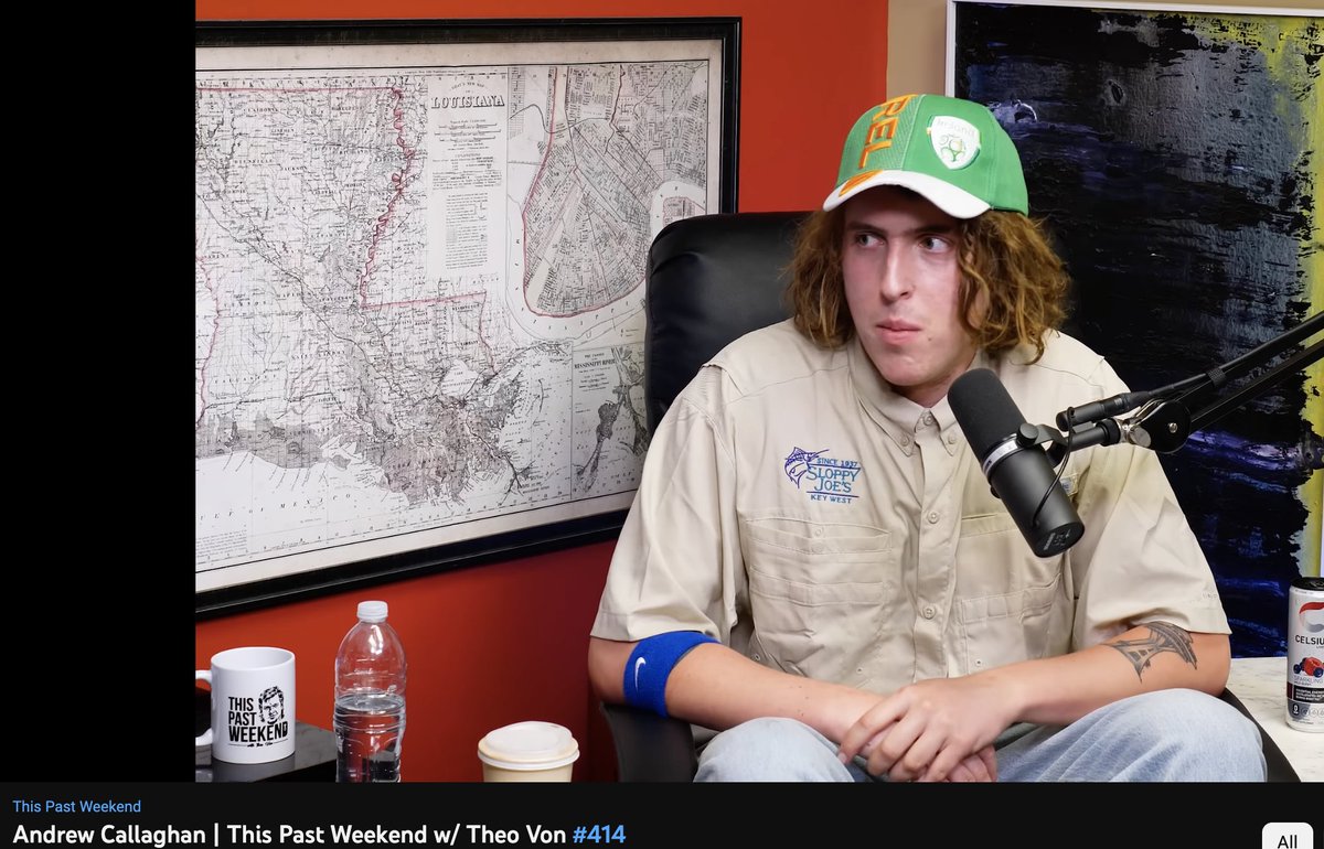 only came across Andrew Callaghan the other day and i am very interested in finding out how he ended up wearing a Republic of Ireland hat on <a href="/TheoVon/">Theo Von</a>'s podcast -- where tf did he get that and why is he wearing it?