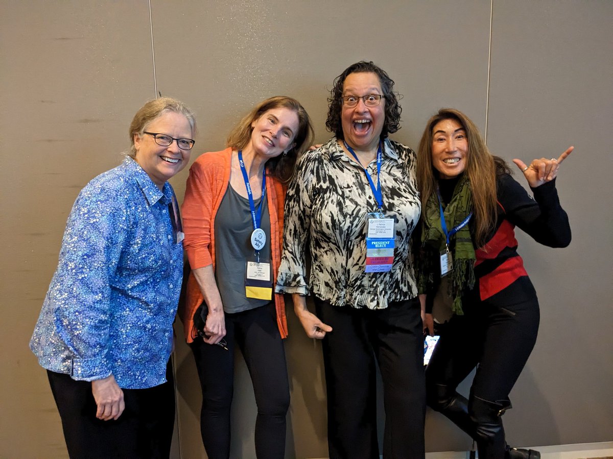 This is <a href="/SICB_/">SICB</a> leadership! Past President Brainerd, President Hale, President -Elect Hernandez, and incoming Prez-Elect Nishiguchi. A historical group of *amazing* women scientists and leaders. #SICB2023