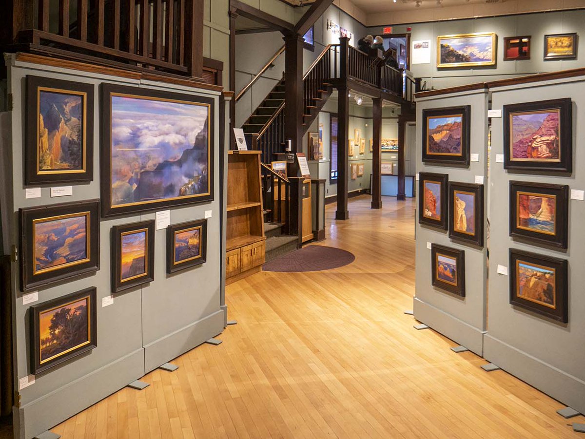 Visiting the park this week?  View the 2022 Celebration of Art Exhibit at historic Kolb Studio, through January 16, 2023. Open 8 am to 6 pm daily. 
You may also visit online > grandcanyon.org/coa — @GCConservancy — #Pleinair #Art #ITweetMuseums #GrandCanyon #Arizona