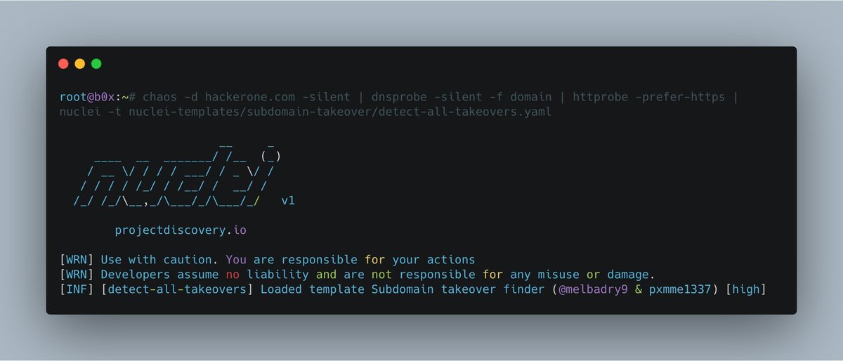 0x0SojalSec's tweet photo. Subdomain takeover detection OneLiners🛡️⚔️
#infosec #cybersecuritytips #BugBounty https://t.co/93g3FspZdF