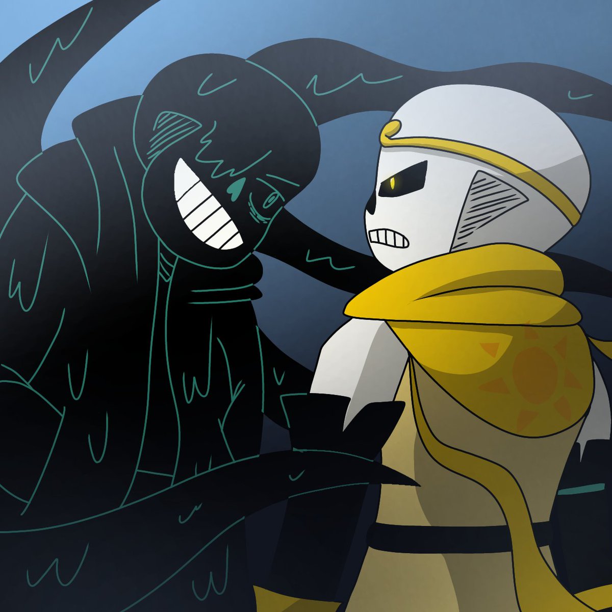 BelkaNatya's tweet photo. #Underverse #underverse06 #dreamsans #NightmareSans #dreamfanart https://t.co/Rv8bipkOU1