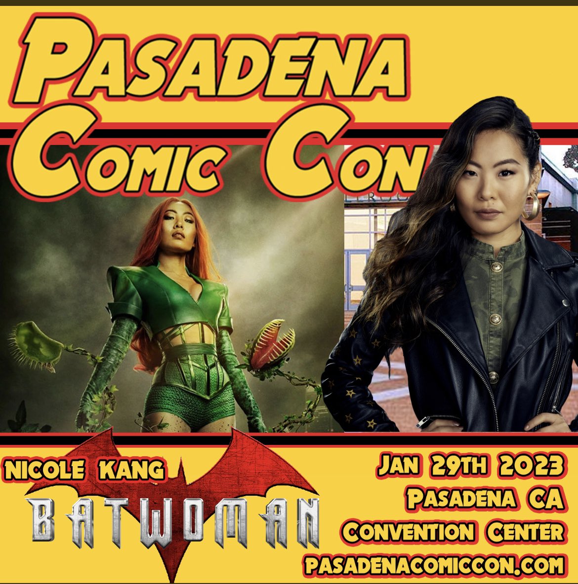conagentC's tweet photo. Hey Batfam-don't miss @nicolekang in sunny pasadena ca. #pasadenacomiccon Sunday only Jan 29, 2023 visit them online for all the details- we will be in the booth covered by ivy of course ;-0 https://t.co/yfJJoS9ILe