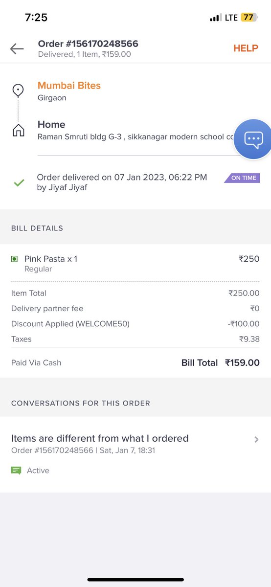 ₹32, that is what <a href="/Swiggy/">Swiggy</a> <a href="/SwiggyCares/">Swiggy Cares</a> offered me (amount paid by me was ₹159) for wrong delivery done by the restaurant.

PS: Restaurant gave a replacement when I contacted them directly. 

PPS: I told swiggy guy to eat vada pav instead of giving me a coupon. 

<a href="/harshamjty/">Sriharsha Majety</a>