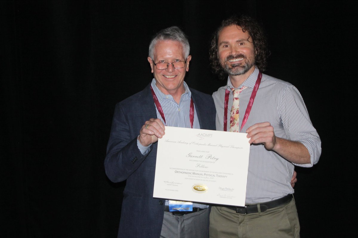 ipafmt's tweet photo. IPA Looking back at AAOMPT SD - Gregg, Vicky, &amp; Ryan Stanley and Catherine  Garrett receiving his fellowship. https://t.co/fJt8O8sIw5