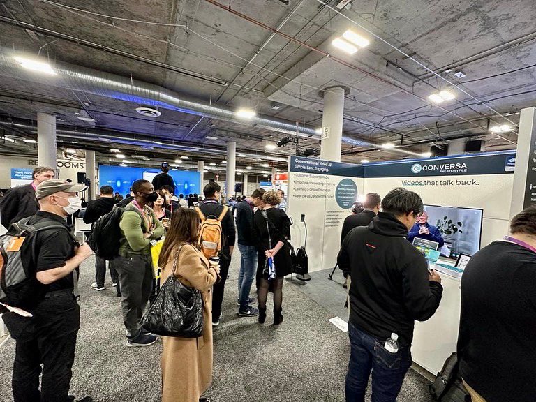 StoryFile's tweet image. We’re at #CES2023 having a blast talking to @WilliamShatner’s #storyfile with some incredible people over here. Come join us at booth #60455! 
#ConversationalVideo #ConversationalAI #Innovation #NewTech #Startup #CES #AI