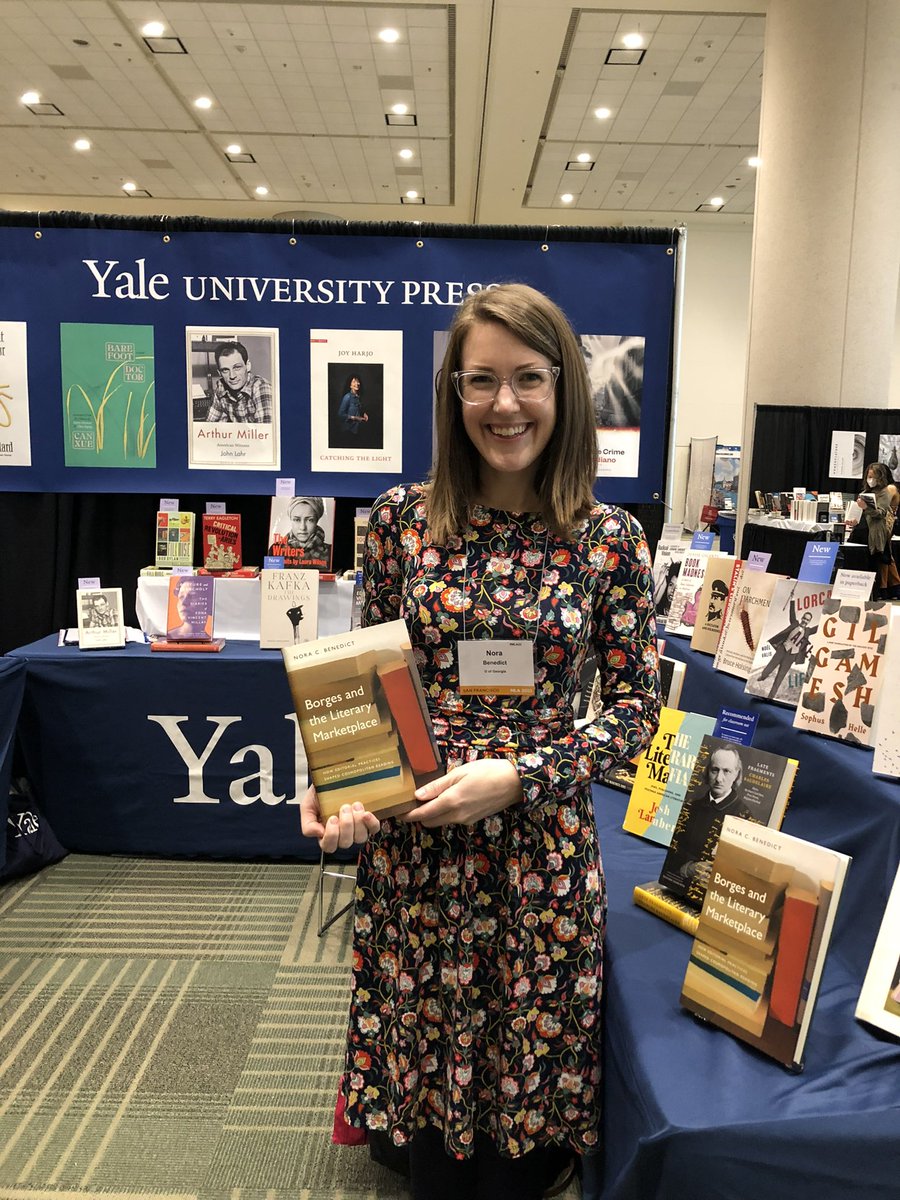 NoraCBenedict's tweet image. Finally made it to see my book in the wild @yalepress #mla2023 🎉📚