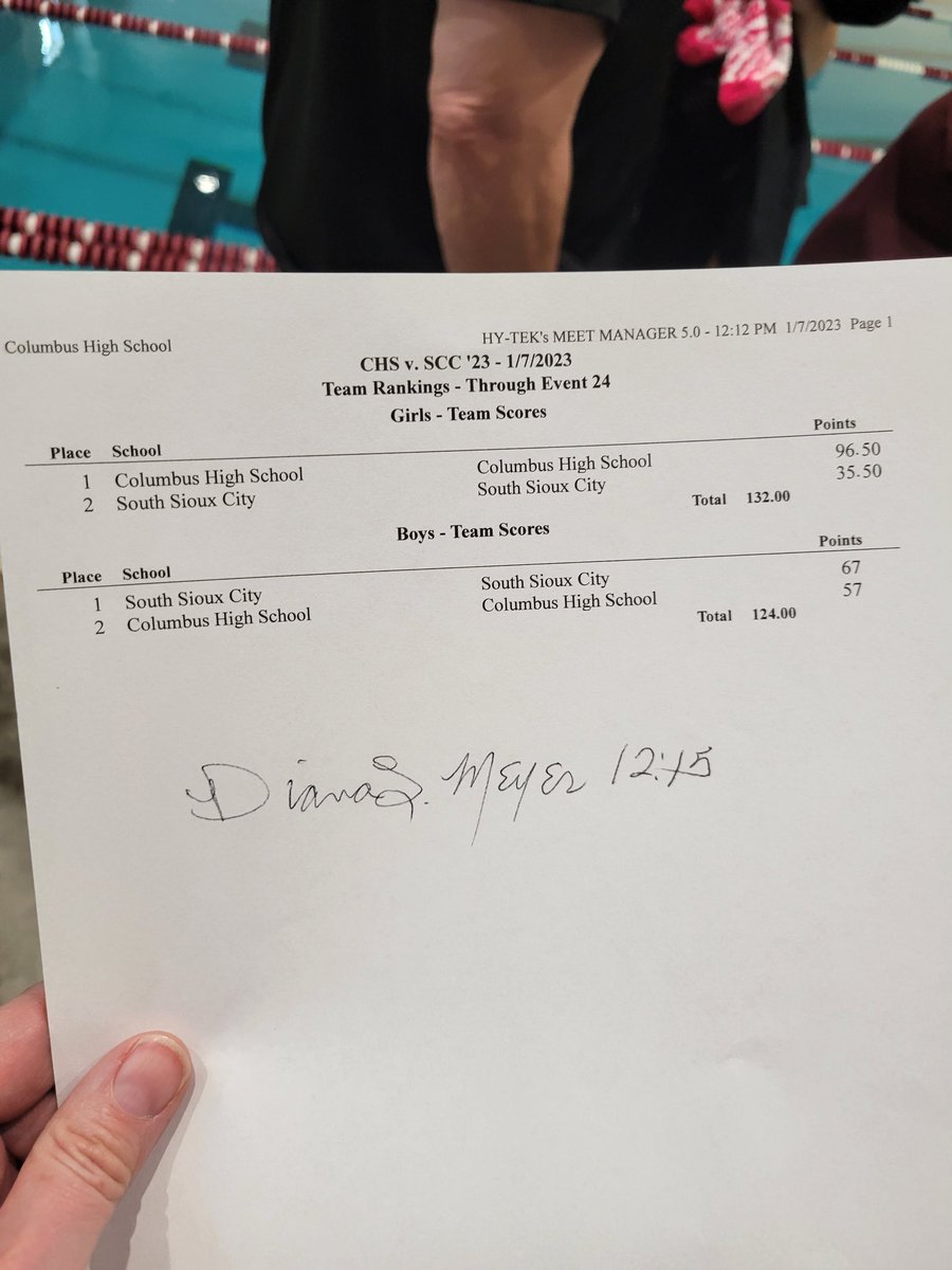 Great meet for our Cardinals! Girls fall to a good CHS program, and boys take the W! Proud of our swimmers, including Avan Salas winning the 50 free and 100 free, and Jessica Baker getting 2nd in the 50 and 100, with the boys winning the 200 Medley Relay and girls winning the 400