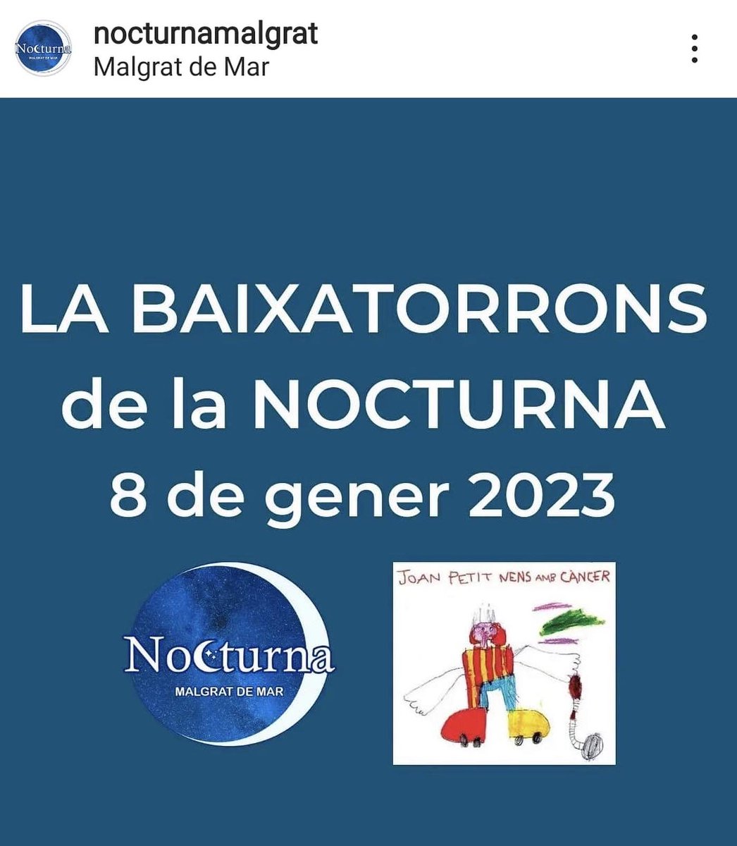 AmicsJoanpetit's tweet photo. Demà la #baixatorrons de Malgrat! Us hi esperem!
Moltes gràcies pel suport, #Baixatorrons2023!
#stickcontent ☺️ #stickcontenta #JoanPetitNensAmbCàncer https://t.co/8qj7iCL5Om