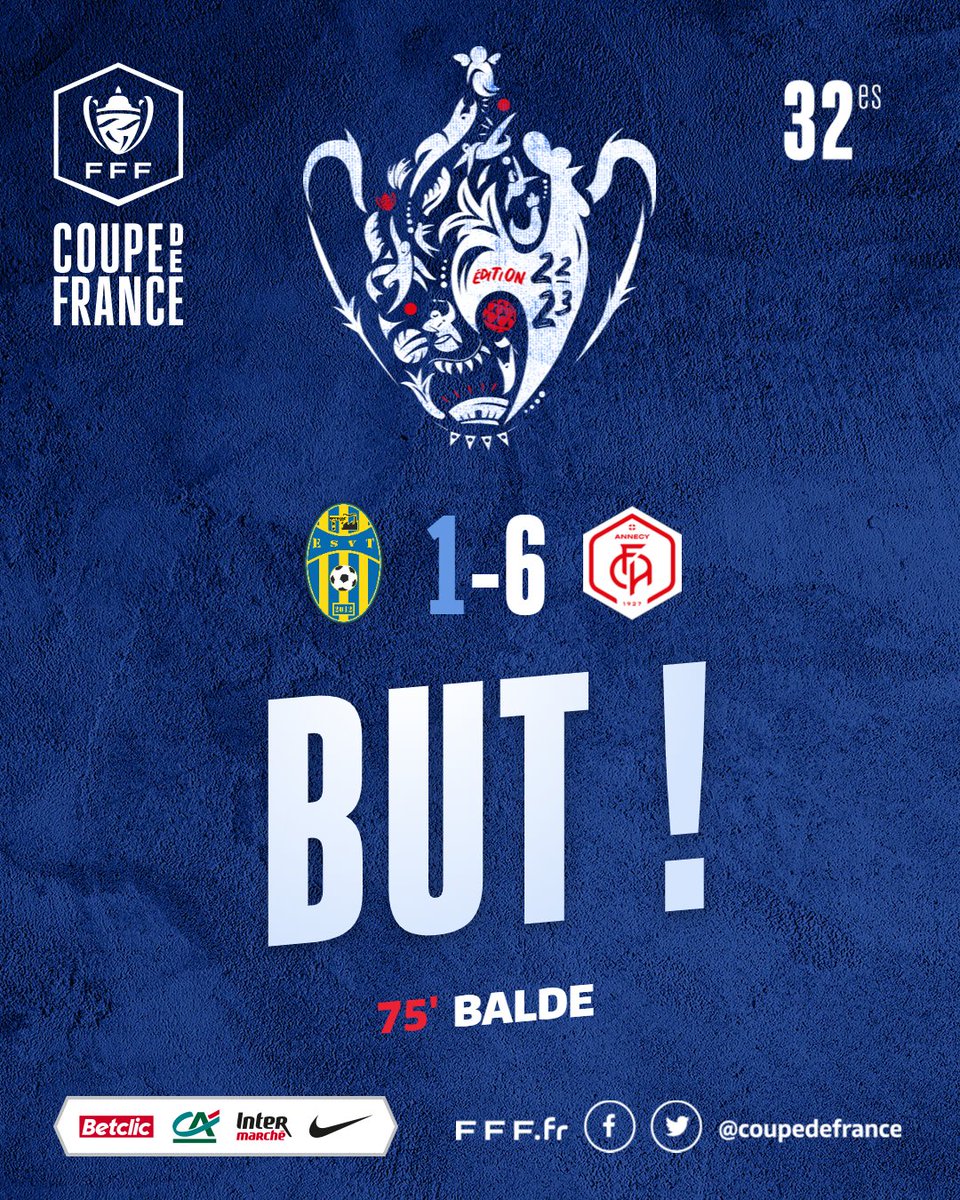 coupedefranceCA's tweet photo. Annecy fait le travail jusqu'au bout ! Balde propulse le ballon au fond des filets.
#ESVTFCA | #CoupeDeFrance https://t.co/JzFIgDEjkc
