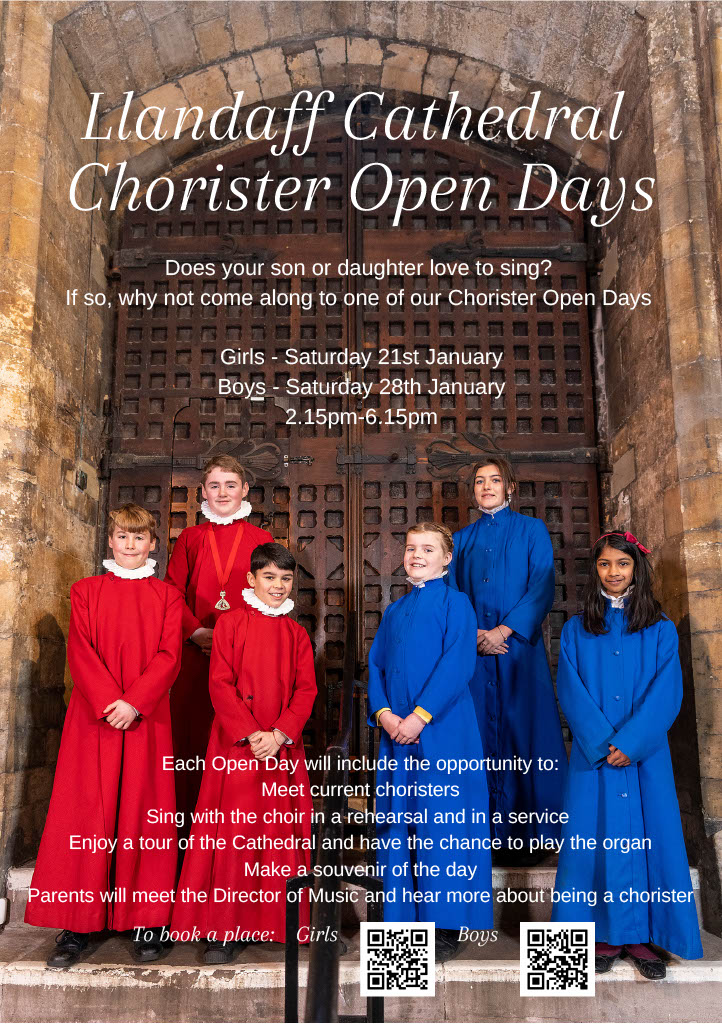 LlandaffChoir's tweet photo. Our Chorister Open Days are on 21st and 28th January. If you know a child who loves to sing then bring them along to find out all about the opportunity to be a #chorister @LlandaffCath. https://t.co/Cb2KsERFF7