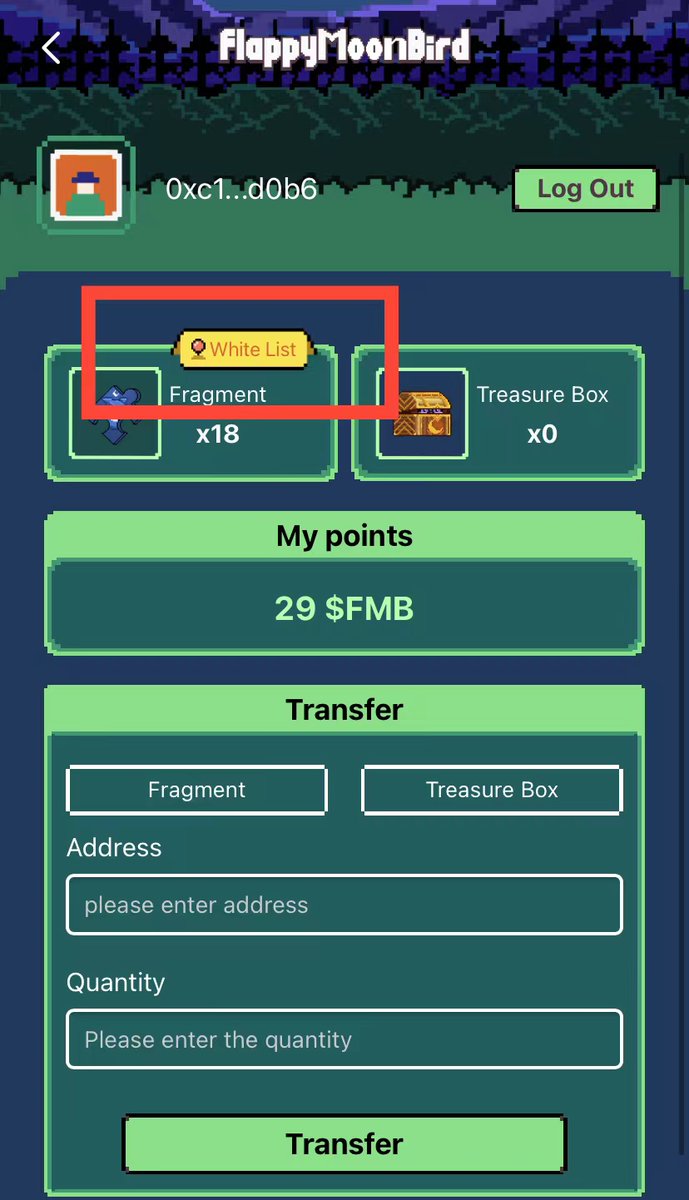 Join PREMINT for more opportunity for Whitelists.
🤭premint.xyz/genesisbirdlis… 

Here are how your whitelist symbol in the game. Remember to check. 

We has a terrific Quiz Game in discord, way to go!🏆 More events are coming. 🚙🚗 #Flappymoonbird $FMB #GameFi #moonbirds
