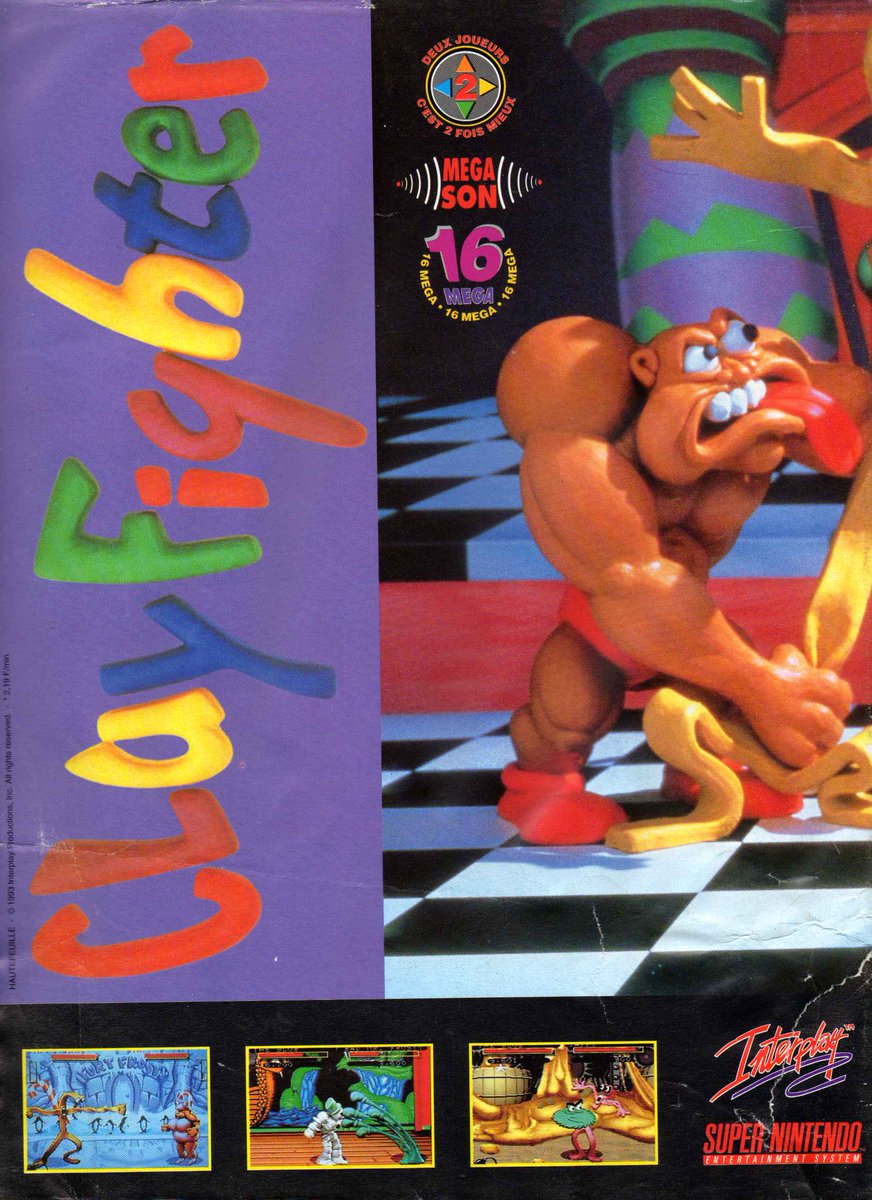 AllmightoFranky's tweet photo. Il est l'heure de la publicité dans les mags JV des #80s #90s!Ici des pubs vues dans le #SuperPower 19 de mars 1994!Double page pour #ClayFighter, puis Val d'isere championship et #YoungMerlin sur #Supernintendo!! #retro #retrogaming #oldschool #culturepub #supow! https://t.co/gN7uw6lyfj