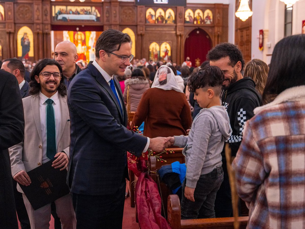 PierrePoilievre's tweet photo. Spent Christmas Eve last night with Orthodox Christians at multiple services in the GTA as they gathered to rejoice and celebrate the nativity of Jesus.

Merry Christmas to all Ukrainian, Orthodox, and Coptic Christians celebrating today! https://t.co/vxHC3ZL3ez