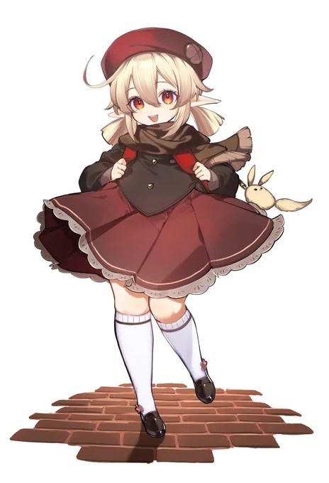 友達のクレーちゃんパクった!!!!マジ可愛すぎるんだよ服!!!!色合い落ち着いててすごい好きスカートと靴下の間から少し見える足良い 