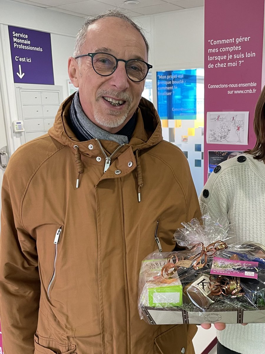 <a href="/cmb_stetherese/">CMB STE THERESE</a> Ce matin, remise des paniers gourmands de fin d’année gagnés par nos sociétaires ravis! 🤩🥂🎁🙏<a href="/CMBdevcoDD22/">DEVCO DD22</a> <a href="/WeAreArkea/">WAA|Actus</a> <a href="/arkea360/">🅰️rkéa 360°</a>