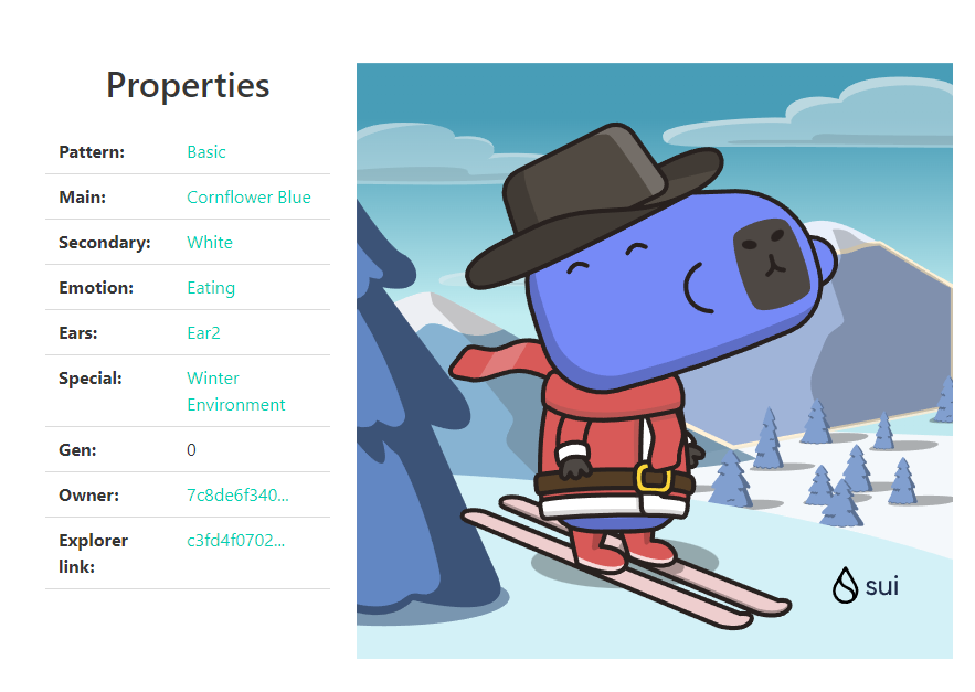 🎁 I just unboxed my Sui Holiday Capy! ❄️
He is on vacation during the Christmas and New Year holidays he looks very cheerful while playing ski in the snowy mountains, he spends time there happily #CapyHolidays <a href="/SuiNetwork/">Sui</a>