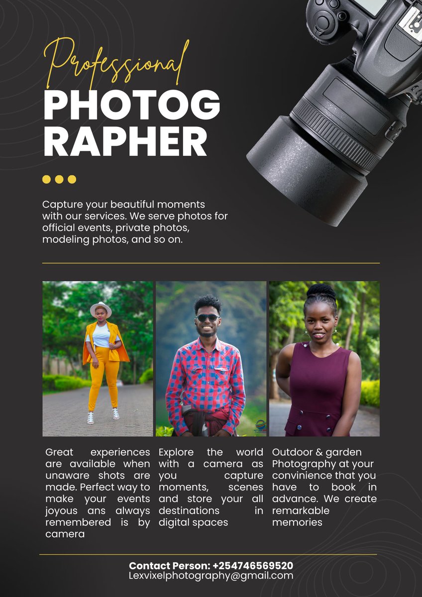 lexvixel254's tweet photo. Photographer
Link up for all your photography needs
We are open to serve you! #georginanjenga #MasculinitySaturday #lexvixelphotography https://t.co/gp0OKPtGlp