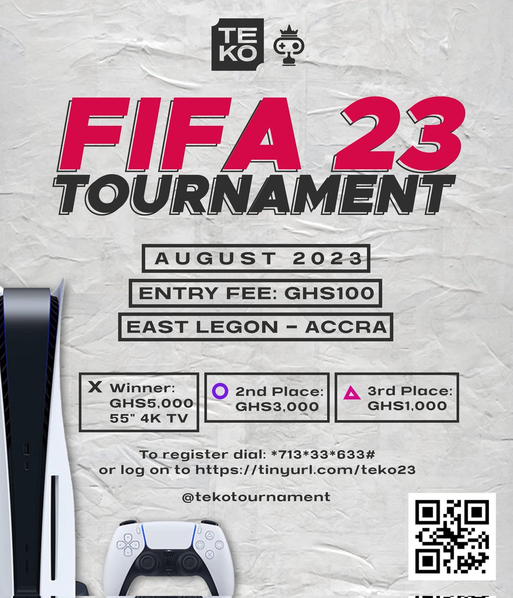 Are you a gamer? Have you got what it takes to be a National E-Football Champion? Register here: tinyurl.com/teko23

<a href="/KinaataGh/">Kofi Kinaata</a>